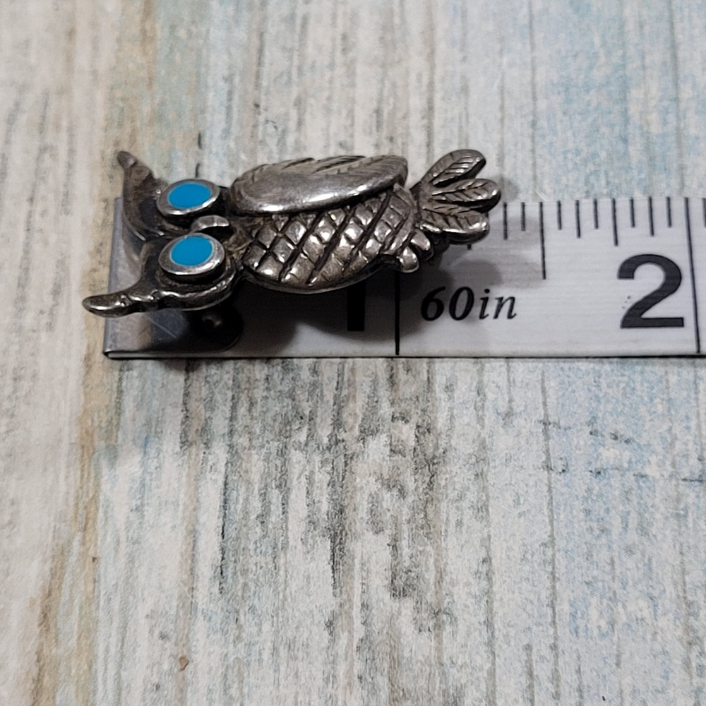 Vintage Owl Turquoise Eyes Pin/Brooch. - Picture 4 of 8